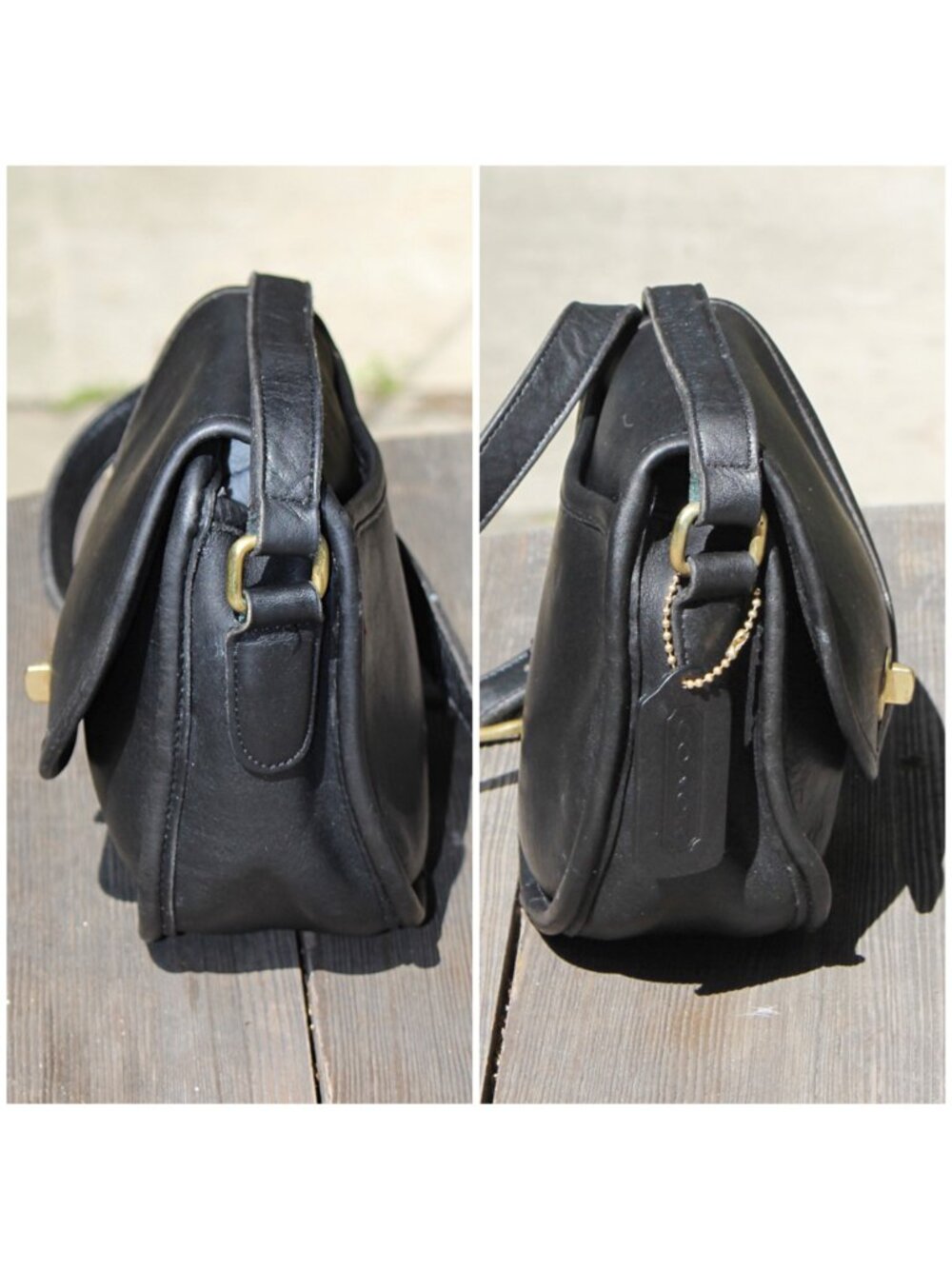 Coach Vintage - Watson Crossbody Bag 9981 in Black, USA 1995 + Hangtag - Picture 6 of 16